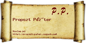 Propszt Péter névjegykártya