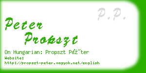 peter propszt business card